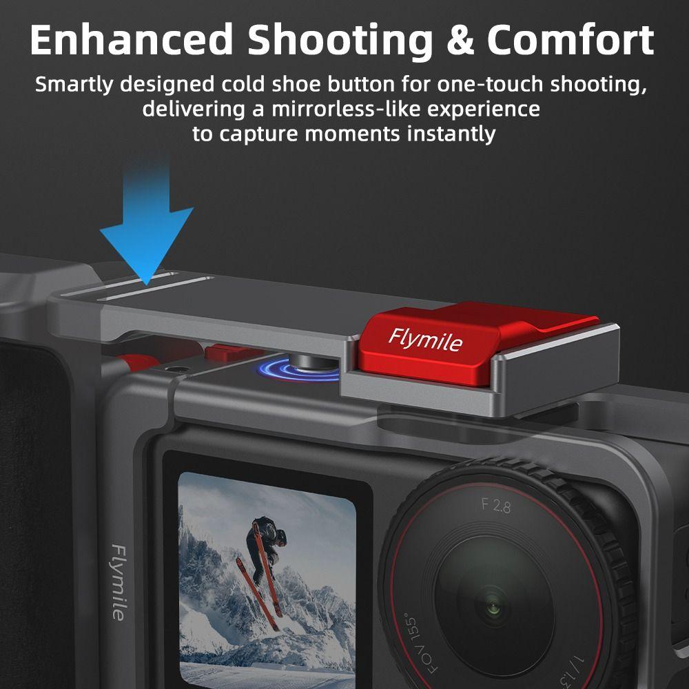 Shutter Button Camera Grip Handle Rabbit Cage for Osmo Action 3/4/5 Pro Camera Accessories