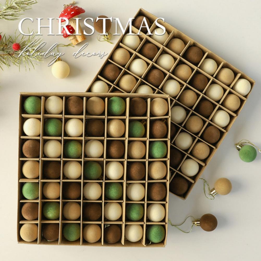 49pcs Velvet Small Ball Christmas Ball Christamas Tree Pendant