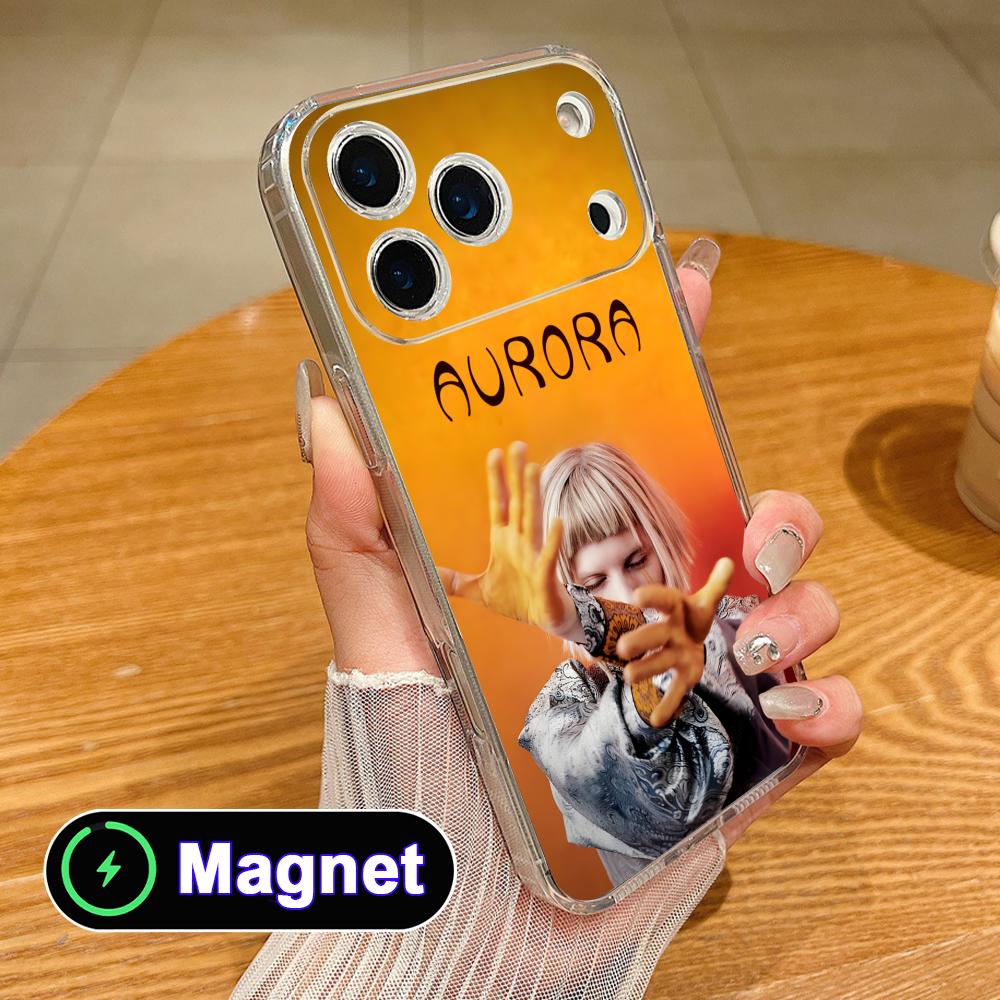Aurora Aksnes Clear TPU Magsafe Mobile Phone Case for iPhone 17 16 15 14 13 12 11 Air Pro Max Plus Mini Colorful Cover