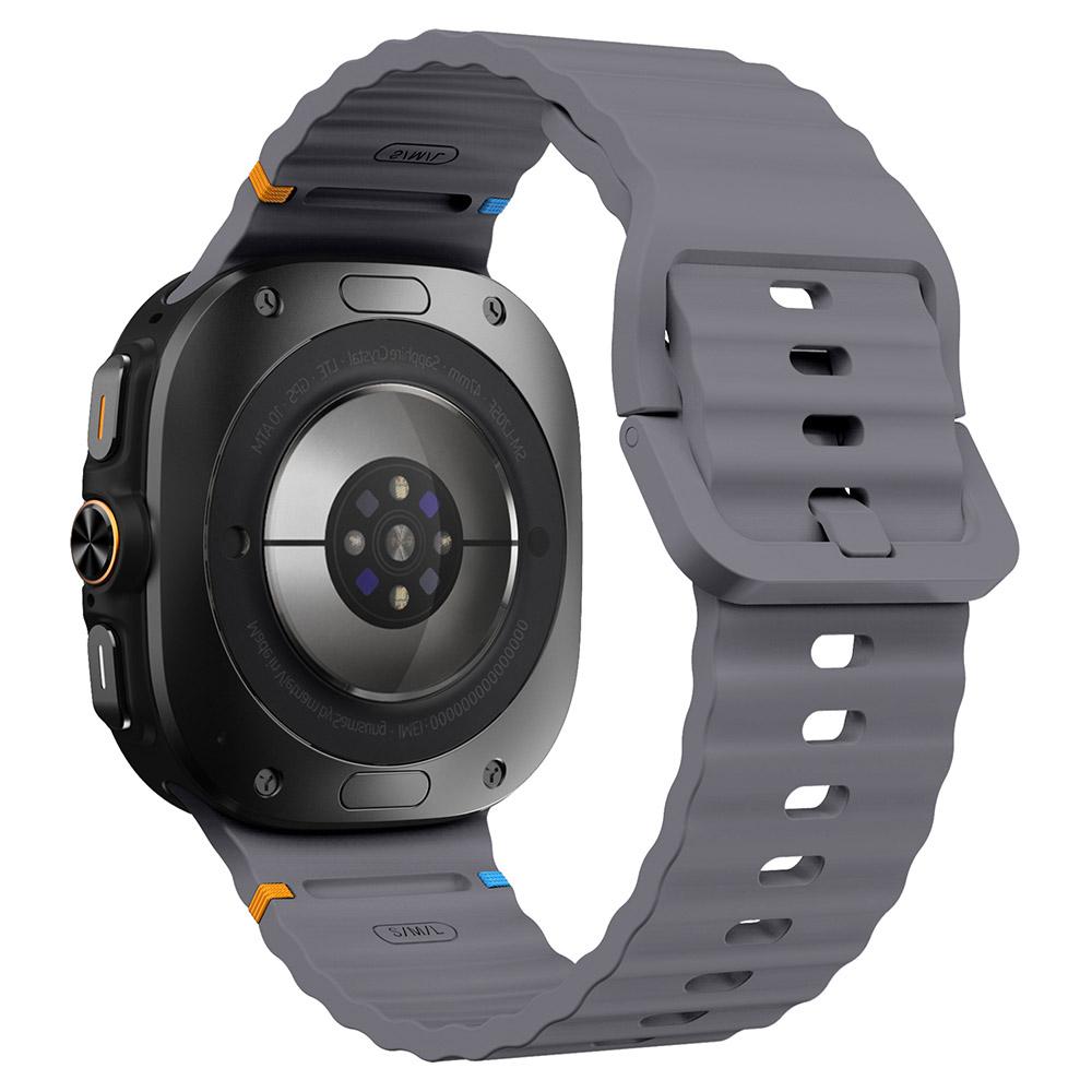 For Samsung Galaxy Watch Ultra 47mm Silicone Watch Strap Wave Stitching Wrist Band