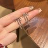 Minimalist Design Bow Streamer Stud Earrings Femininity Fashion Versatile Niche Design Sense Daily Commuter Earrings