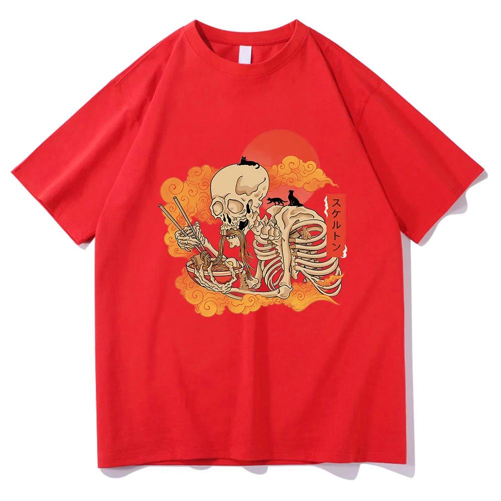 

Футболки Yokai Ramen and Cats Смешные Мужские/Женские Харадзюку Эстетичная Футболка Винтажная Унисекс Уличная Одежда Хлопковая Одежда Аниме Топы XXXL