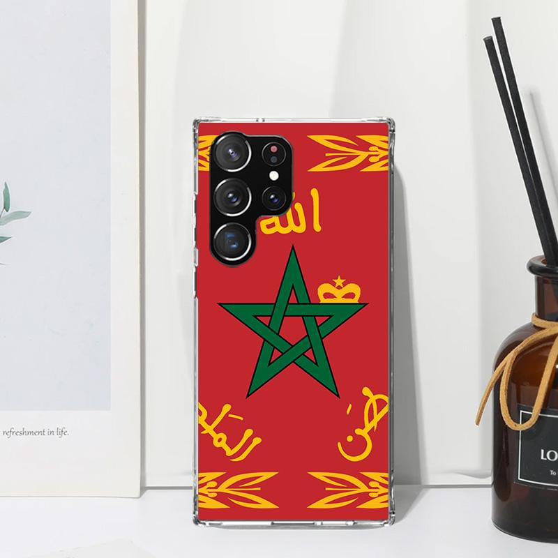 Morocco Flag Phone Case For Samsung Galaxy S25 S24 S23 S22 Ultra S21 FE S20 Plus S10 + S10E Art Fundas Back Cover S24 S23 S22 S2