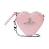 Vivienne Westwood Saturn Logo Zip Closure Leather Wristlet Clutch Women clutch Pink 53030023L0038G401
