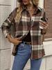 European & American Women's Plaid Long Sleeve Shirt Jacket - Loose Fit, Casual Fashion for Autumn & Winter
