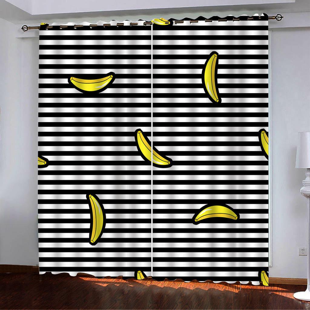 High Density Blackout Curtains Cartoon Small Objects Small Plants 3D Digital Printing Blackout Curtains