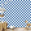 Checkerboard wallpaper blue and white, azure background 50x1000