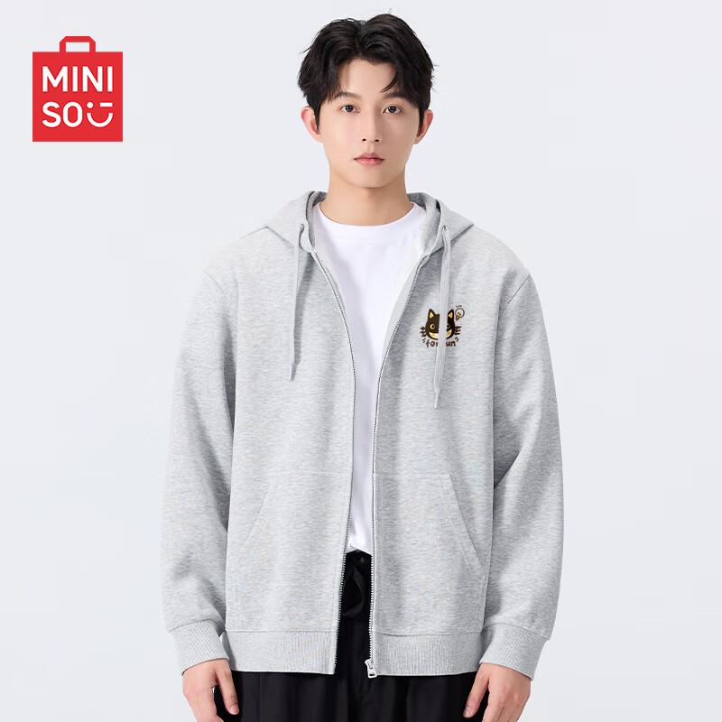 MINISO Men s American Style Full-Zip Hoodie L