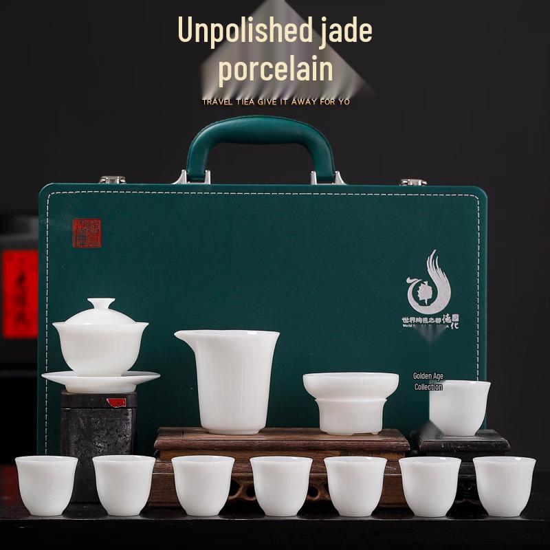 Chaxun Ice-Jade Porcelain Tea Set with Hovering Gaiwan