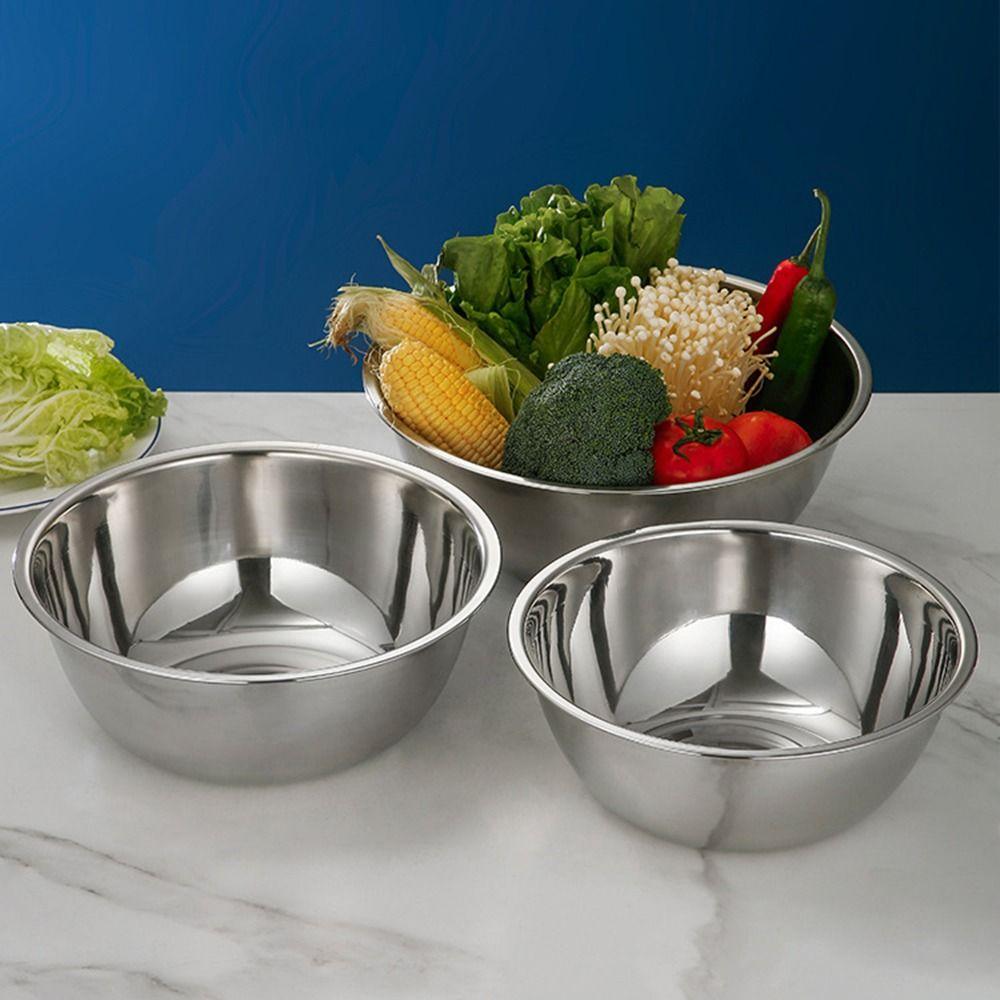 Stainless Steel Soup Bowl 12/14/16/18/20/22/24cm Mixing Basin Salad Mixing Bowls