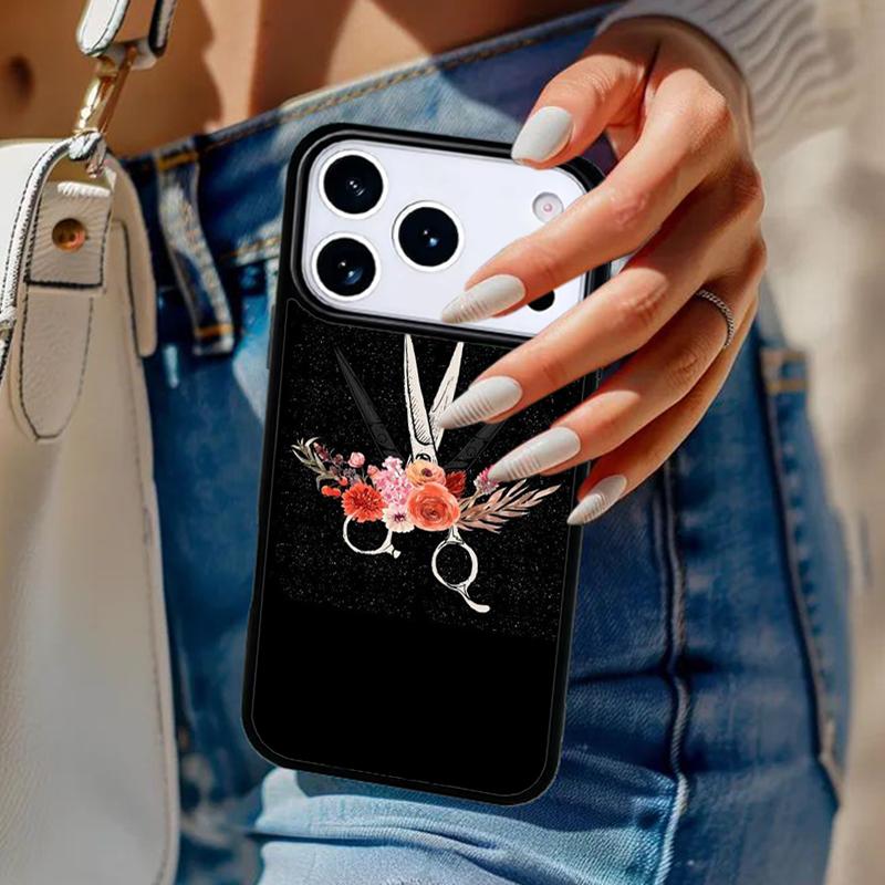Hair Scissors Phone Case For iPhone 17 Air 14 15 13 12 Max Cover For Apple 14 15 16 16e 11 Pro Max Plus