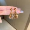 Maillard Light Luxury Diamond-set Water Drop Hollow Silver Needle Earrings Retro Geometric Earrings