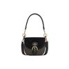 Kleo 17 Saddle Buckle Flap Monogram Canvas Leather Suede Shoulder Bag Women Shoulder Bag Dark-Brown Brown Black C7966-IMAA8