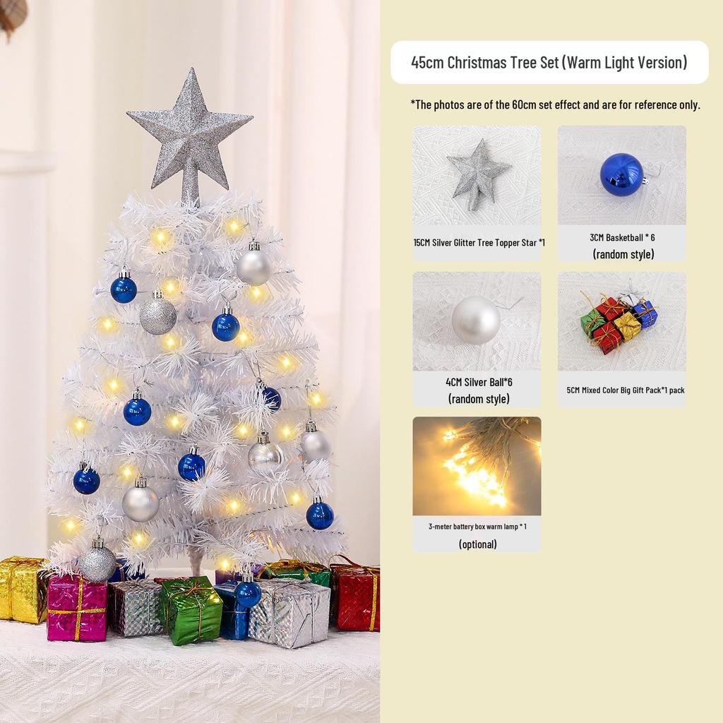 60cm Luminous White Mini Christmas Tree for Desktop Holiday Decor
