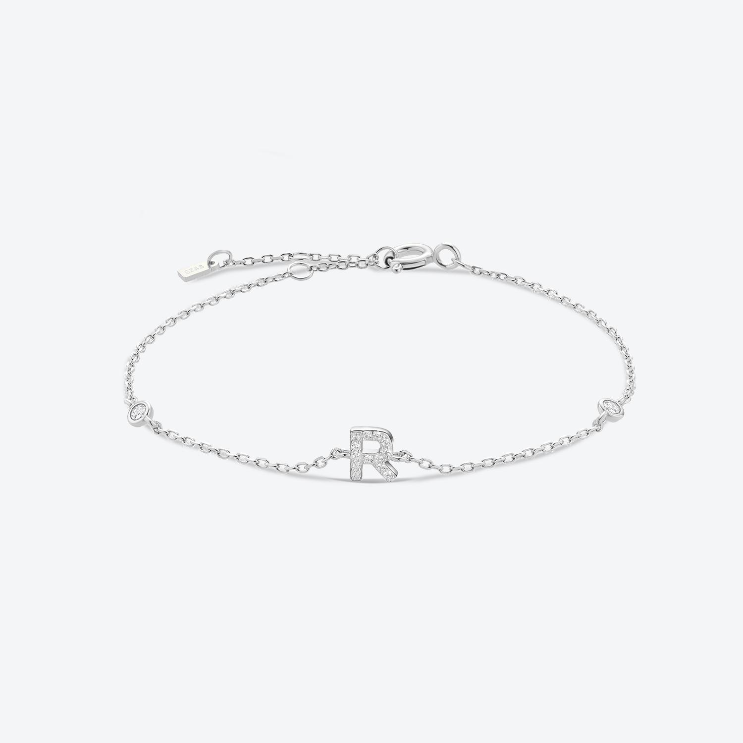 

ANDYWEN 925 Sterling Silver Monogram Letter Bracelet Crystal Luxury CZ Zircon Women Fine Jewelry M