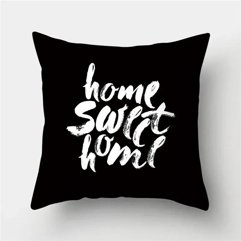 Black and White Geometric Study Pillowcase Office Living Room Home Pillowcase Car Ornaments