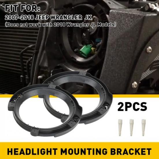 For 2007-18 Jeep Wrangler JK 7" Headlight Mount Ring Bracket US Bucket New Hot