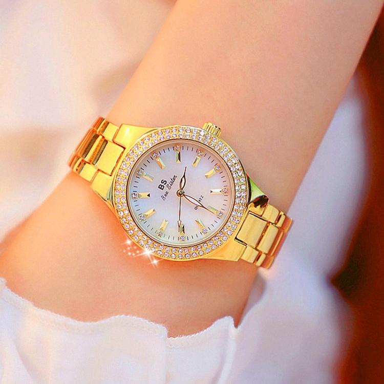 BS bee sister FA1258 Women Round Case Diamond Alloy Strap Watch(Silver)