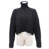 BALENCIAGA Cotton Turtleneck Cropped Knit Top, Women's, Black, XS, 682002, 2021 tops XS blackUsed