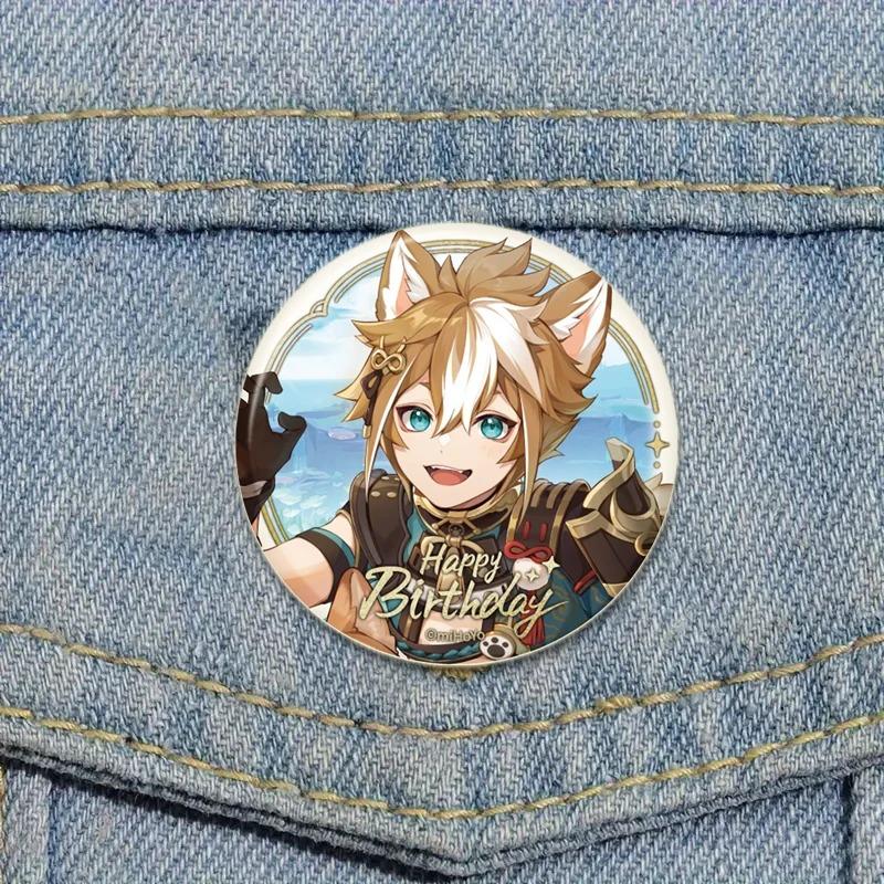 32/44/58mm Genshin Impact Tinplate Pin rotund desene animate Snap-in Brose pentru rucsac Cothes Accesorii Joc Anime Collection Badge Decorare