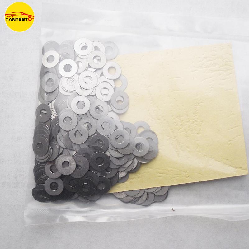 Free Ship TANTESTO 500PCS 3x7.2mm 4X9mm Diesel Common Rail Injector Pressure Adjusting Washer Gaskets for Cummins STR AOWEI