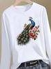 (Asian Size) Trend Lovely Style Graphic Tee Women Autumn Winter Spring Casual Fashion Top O-neck Clothing Print T Shirt Long Sleeve T-shirts