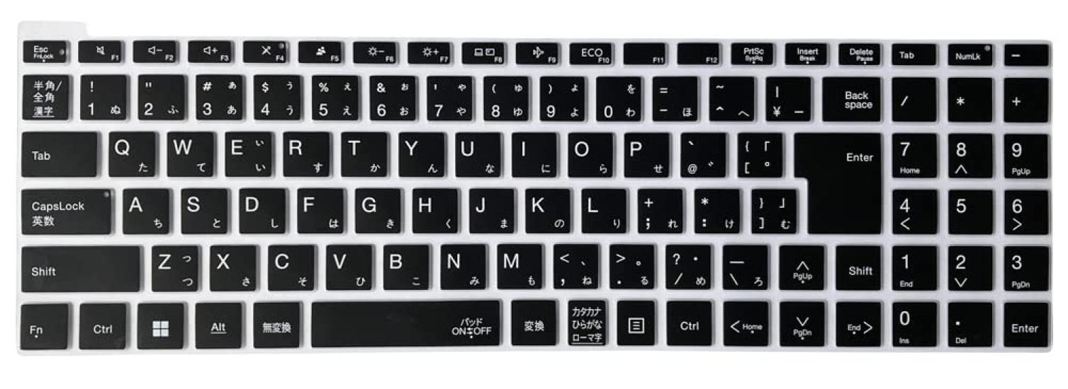 

Keyboard Cover for NEC LAVIE N1575EA Series (2023 Spring Model) N1575EAL, N1575EAR, N1575EAW, Japanese Kana Input Method, Key Printing, Keycap