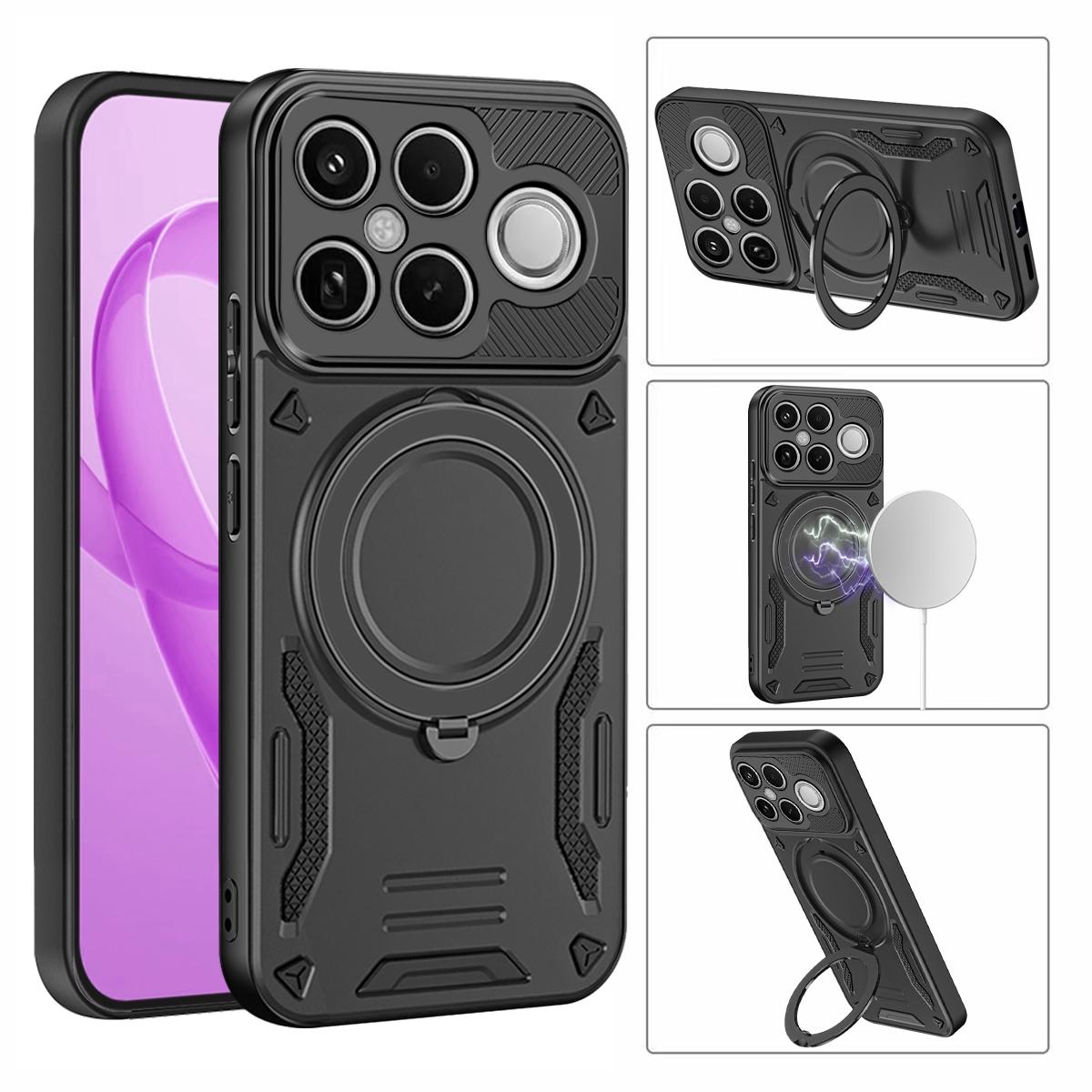 

Чехол-подставка с кольцом для телефона Xiaomi POCO F8 Ultra 5G POCOF8 POKO POCO F8 Pro Двухслойный противоударный чехол Coque Funda POCO F8 Pro чёрный