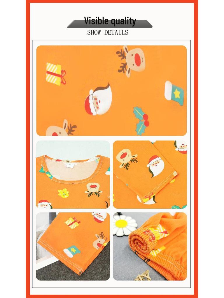 Santa Claus Pajama Set - Crew Neck, Long Sleeve, Sweet & Cute Style, Skin-Friendly Homewear for Dorms