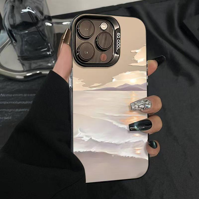 Sunrise At The Beach  Silver Shells Are Suitable for Apple 16 15 14pro Mobile Phone Case 15promax13 12 11X New Model