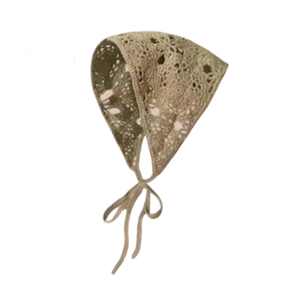 Ręcznie robiona szydełkowa trójkątna chusta na głowę: Francuski Retro, Wszechstronny, Styl Pastoralny