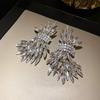 Diamond Crystal Wing Stud Earrings Exaggerated Personality Temperament Earrings Light Luxury High Sense Earrings Women