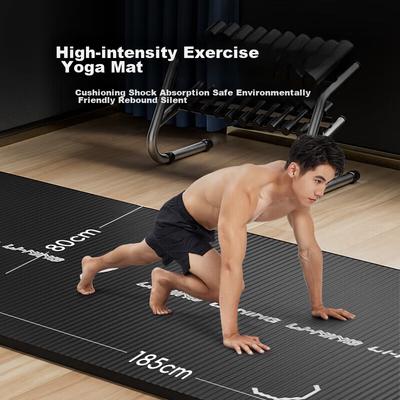 Li-Ning Yoga Mat for Men, Thick Non-Slip Fitness Mat, Shock-Absorbing Silent Large Wide Home Exercise Mat