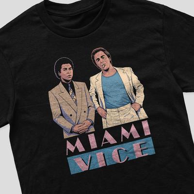Vintage Retro T-shirt Miami Vice Film Merchandise Gåva För Män Filmfans