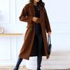 Women's Autumn and Winter Simple Double-breasted Long-sleeved Lapel Button Tweed Jacket