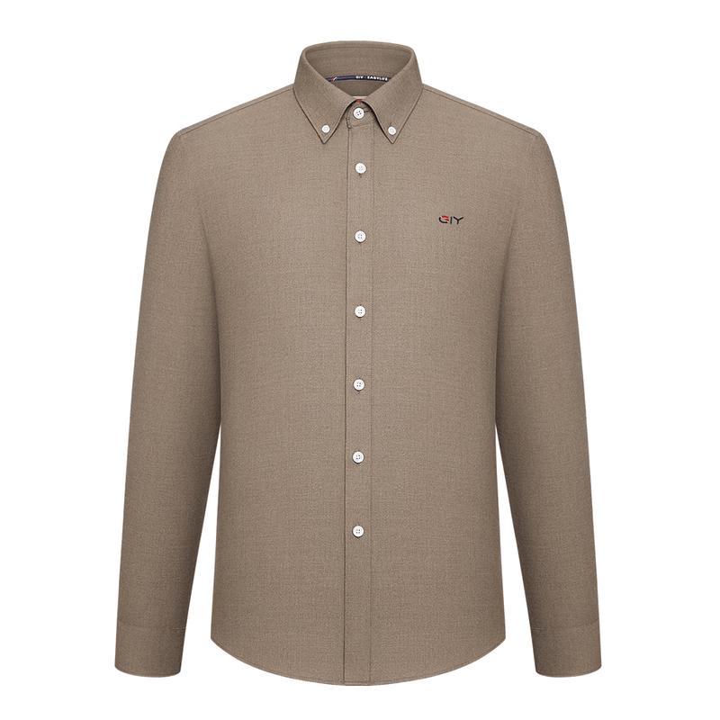 Jinlilai GY Men s Solid Long Sleeve Casual Shirt M