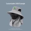 Men's UV Protection Wide Brim Fishing Hat with Face Cover - Summer Outdoor Sun Hat