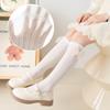 Princess Bowknot Stockings Lolita Girls Kids Summer Mesh Long Socks Solid Color Thin Breathable Children Calf Sock 3-12Year Baby