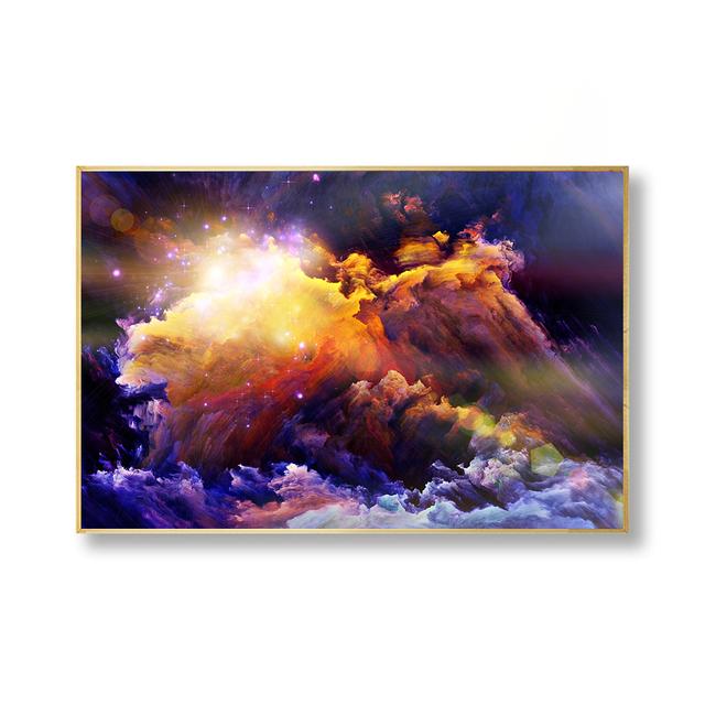 Modern Wall Art Space Stars Nebula Planets Hands Earth Globe Poster Canvas Painting for Living Room Home Decor Salon Maison Art