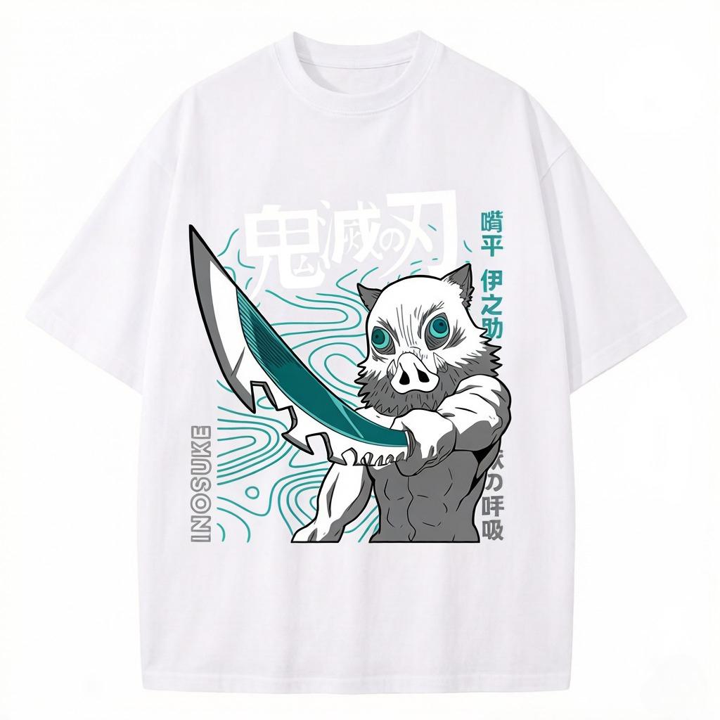 T-shirt Featuring Agusha Masanosuke The Protagonist of The Japanese Anime Ginza Century Style Cotton Top
