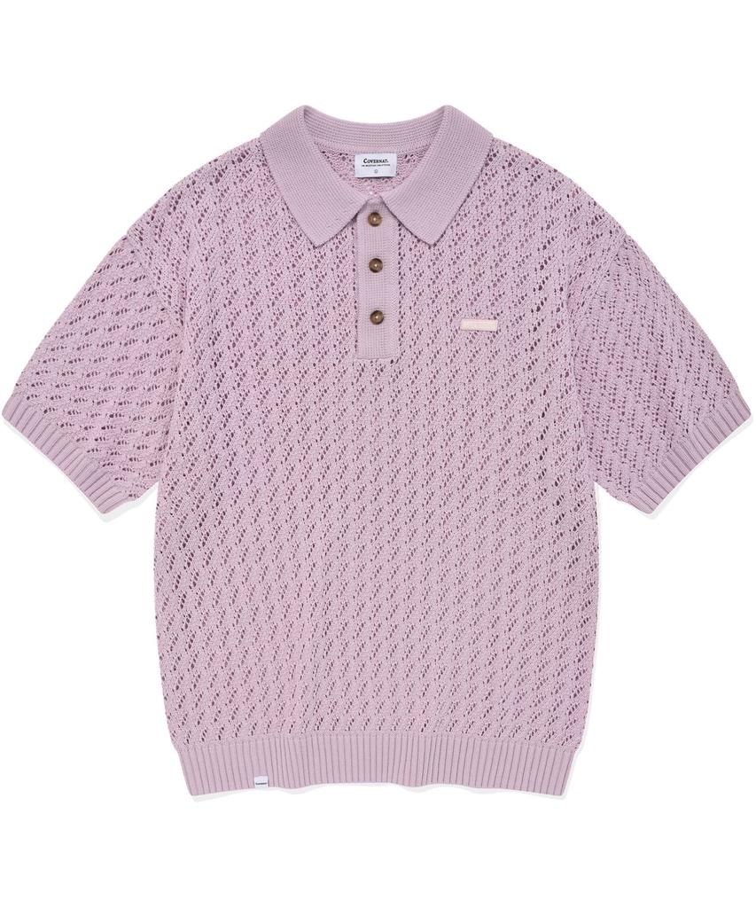 COVERNAT Small Authentic Crochet Collar Half Knit Light Purple