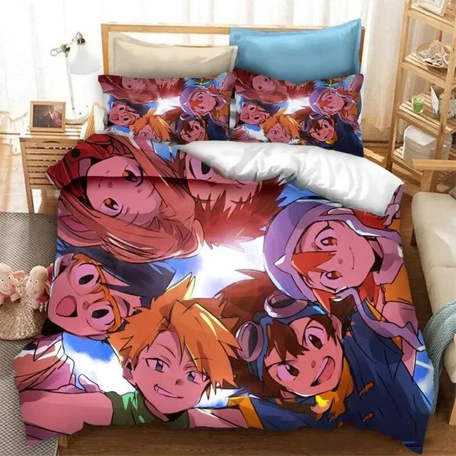 Anime Digimon Adventure Bedding Set Duvet Cover Bedroom Comforter Covers Single Twin King Size Quilt Cover Home Textile 2/3PCS
