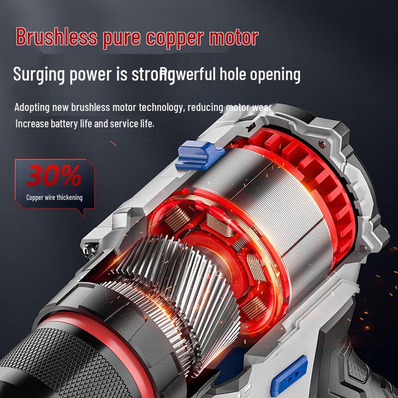 OULAI 16.8V Bezprzewodowa wiertarko-wkrętarka udarowa bezszczotkowa wtyczka CN (adapter w zestawie)