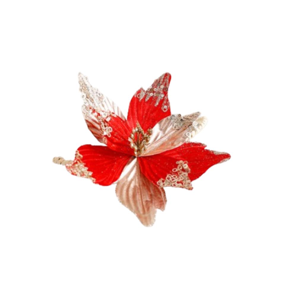 Simulation Beflockung Weihnachten Glitzer Blume Große Weihnachtsbaumschmuck Hotel Büro Dekor