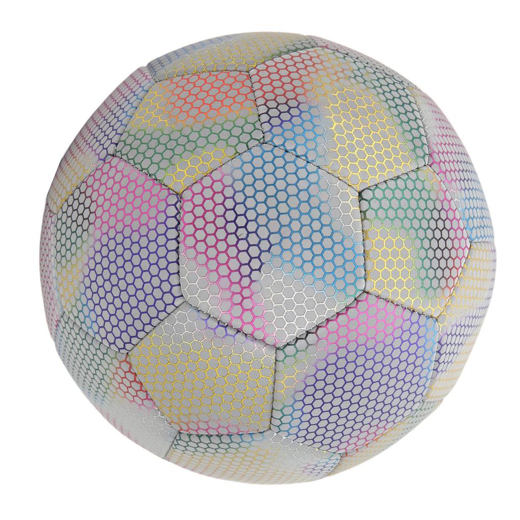 Soccer Ball PU Size 5 Light Color Reflective Glowing Soccer Ball for Night Games Training