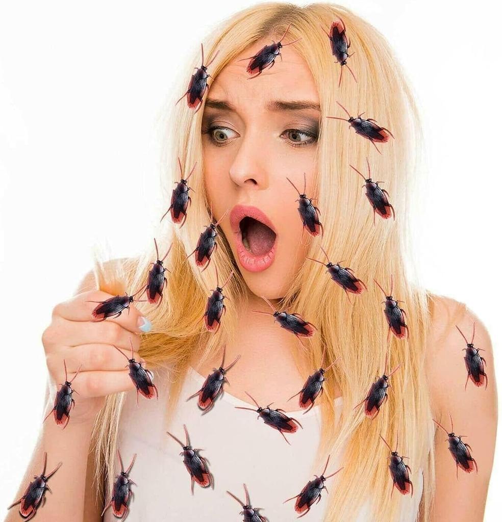 Fake Kakerlaken Spielzeug Set, Realistische Fake Kakerlaken Tolle Möglichkeit, einen Streich zu spielen, Falsche Kakerlaken für Halloween Streichspielzeug, Kinder Trick Witzspielzeug Erwachsene