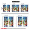 2pcs,2D plane printing Window Curtain Santa Claus and the Reindeer Festival (2) Polyester Fabric (without rod) Decorations For