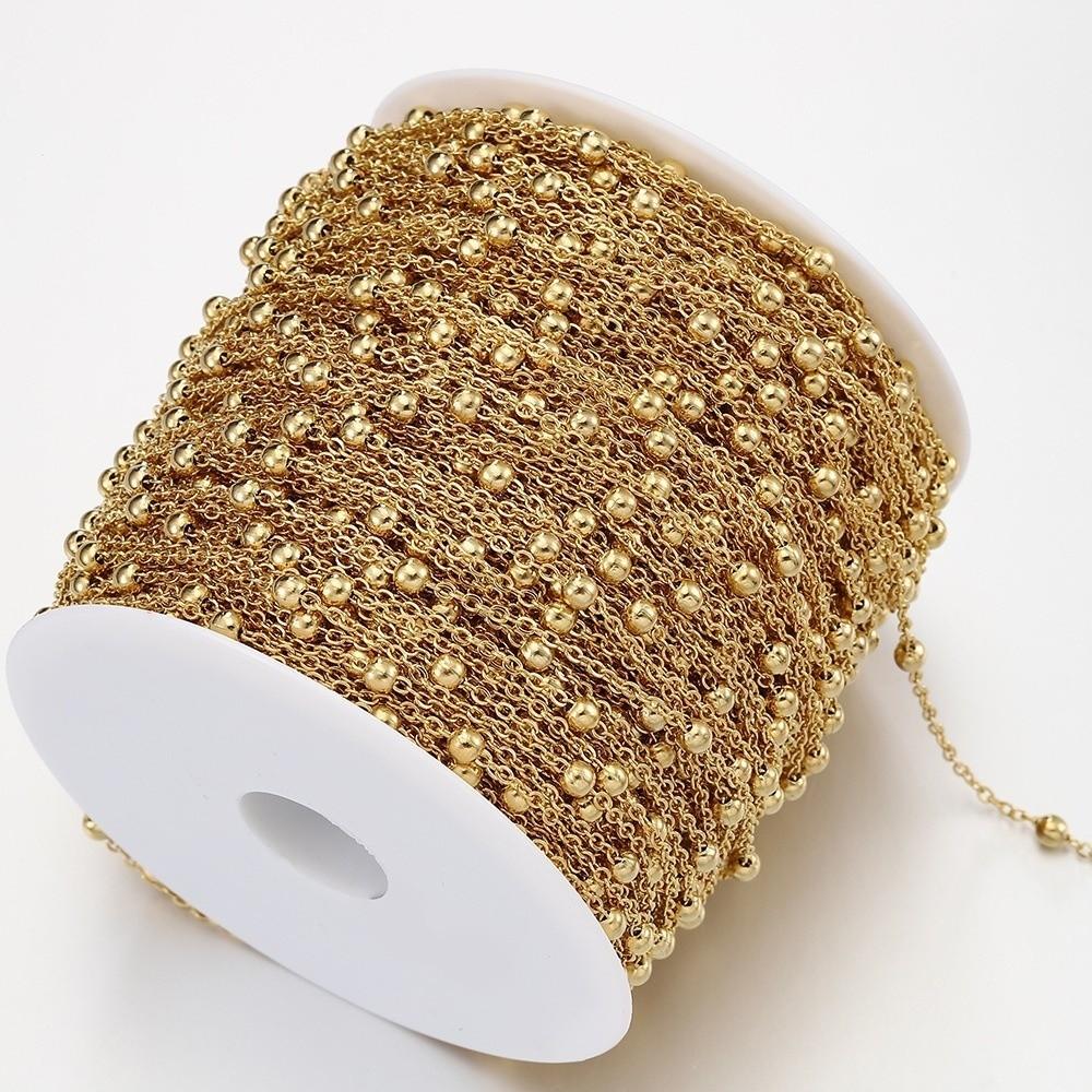 2Meters Side Spiral Link Chain No Fade Stainless Steel Ball Chain Spiral Link Jewelry Making Chain Jewelry DIY Making