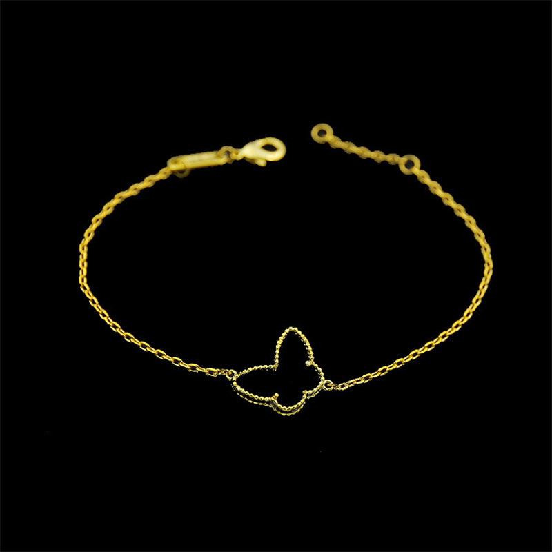 Pulseira Simples Estilo Frio INS Borboleta: Design Suave e Fresco Japonês e Coreano com Carcaça Branca para Mulheres