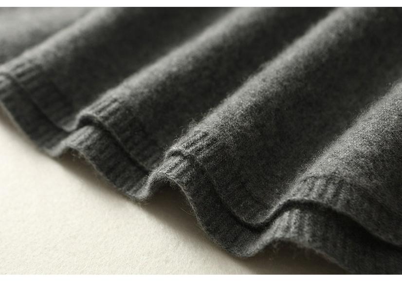 Women's Pure Wool Sweater - Bell Sleeves, Loose Fit, Half-High Neck, Trendy Autumn/Winter Knitwear
